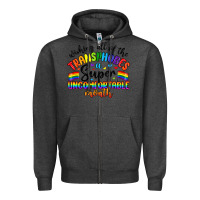 Charcoal Heather wishing all of the transphobes uncomfortable month Zipper Hoodie - Artiststas