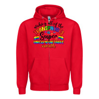 Red wishing all of the transphobes uncomfortable month Zipper Hoodie - Artiststas