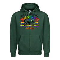 Sports Green wishing all of the transphobes uncomfortable month Zipper Hoodie - Artiststas