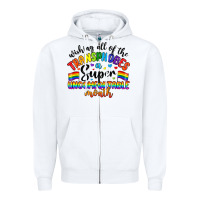 White wishing all of the transphobes uncomfortable month Zipper Hoodie - Artiststas