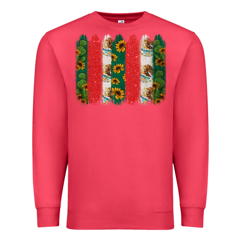Mexican Flag Brushstroke Premium Sweatshirt by Jasminsmagicworld | Teevron