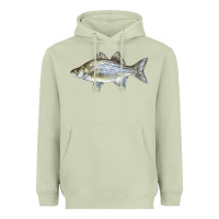 Matcha White Bass Fish Illustrations Heavyweight Hoodie - LillyAllenDesigns
