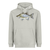 Moon Dust White Bass Fish Illustrations Heavyweight Hoodie - LillyAllenDesigns