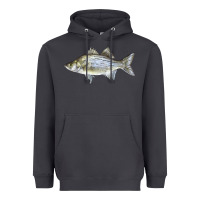 Smoke White Bass Fish Illustrations Heavyweight Hoodie - LillyAllenDesigns