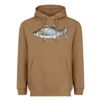 Toasted Coconut White Bass Fish Illustrations Heavyweight Hoodie - LillyAllenDesigns