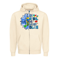 Sandshell in april we wear blue sunflower Zipper Hoodie - Artiststas