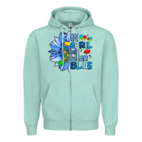 Seafoam in april we wear blue sunflower Zipper Hoodie - Artiststas