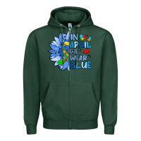 Sports Green in april we wear blue sunflower Zipper Hoodie - Artiststas