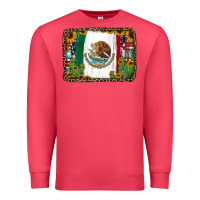 Cardinal mexican flag background with cactus and sunflower Premium Sweatshirt - Jasminsmagicworld