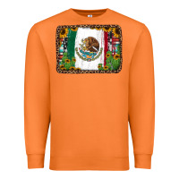 Carrot mexican flag background with cactus and sunflower Premium Sweatshirt - Jasminsmagicworld