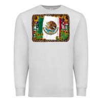 Dove Grey mexican flag background with cactus and sunflower Premium Sweatshirt - Jasminsmagicworld