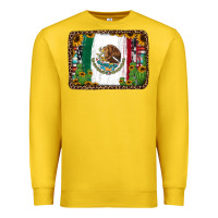 Lemon mexican flag background with cactus and sunflower Premium Sweatshirt - Jasminsmagicworld