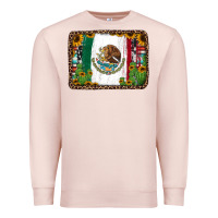 Pale Pink mexican flag background with cactus and sunflower Premium Sweatshirt - Jasminsmagicworld