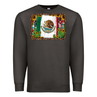 Smoke mexican flag background with cactus and sunflower Premium Sweatshirt - Jasminsmagicworld