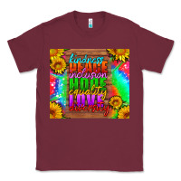 Burgundy kindness peace inclusion hope equality love diversity Classic Tee - HRA Design Shop