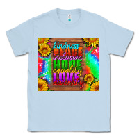 Dusty Blue kindness peace inclusion hope equality love diversity Classic Tee - HRA Design Shop