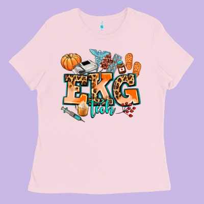 Ekg Tech Fall Ladies Tee Designed By Adodesignshop