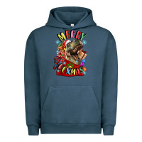 Pigment Midnight Navy t rex merry rexmas Urban Hoodie - LillyAllenDesigns
