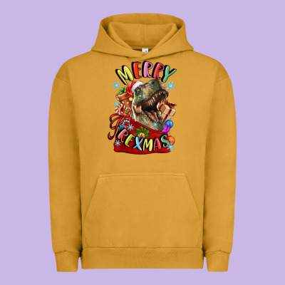 T Rex Merry Rexmas Urban Hoodie Designed By Lillyallendesigns