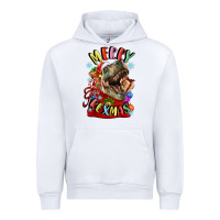 White t rex merry rexmas Urban Hoodie - LillyAllenDesigns