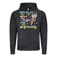 Vintage Black fueled by iced coffee and anxiety Vintage Hoodie - MaliasSmallBusiness
