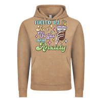 Vintage Coffee fueled by iced coffee and anxiety Vintage Hoodie - MaliasSmallBusiness