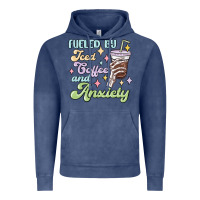 Vintage Denim fueled by iced coffee and anxiety Vintage Hoodie - MaliasSmallBusiness