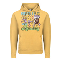 Vintage Mustard fueled by iced coffee and anxiety Vintage Hoodie - MaliasSmallBusiness