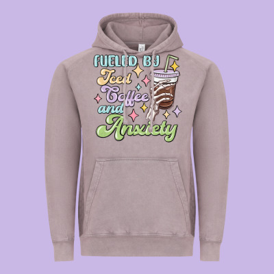 Vintage Hoodie fueled by iced coffee and anxiety