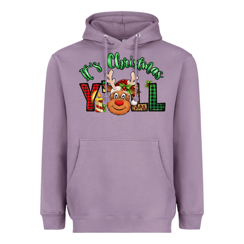 It's Christmas Y'all Reindeer Heavyweight Hoodie by Jasminsmagicworld | Teevron