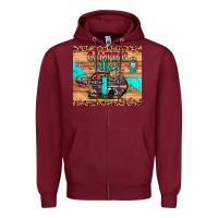 Burgundy camping vibes Zipper Hoodie - JahusDesignShop