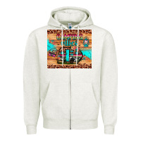 Oatmeal Heather camping vibes Zipper Hoodie - JahusDesignShop