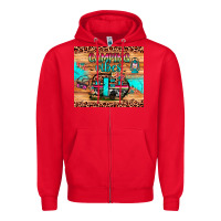 Red camping vibes Zipper Hoodie - JahusDesignShop