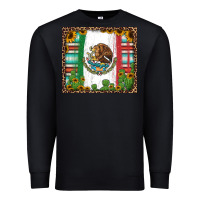 Black mexican flag background with cactus and sunflower tumbler Premium Sweatshirt - Jasminsmagicworld