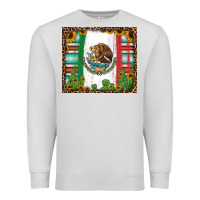 Dove Grey mexican flag background with cactus and sunflower tumbler Premium Sweatshirt - Jasminsmagicworld