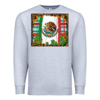 Heather Grey mexican flag background with cactus and sunflower tumbler Premium Sweatshirt - Jasminsmagicworld