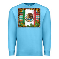 Ocean Blue mexican flag background with cactus and sunflower tumbler Premium Sweatshirt - Jasminsmagicworld
