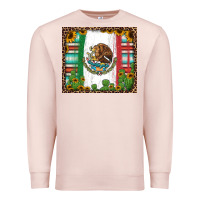 Pale Pink mexican flag background with cactus and sunflower tumbler Premium Sweatshirt - Jasminsmagicworld