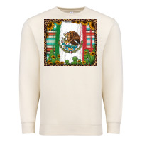 Sandshell mexican flag background with cactus and sunflower tumbler Premium Sweatshirt - Jasminsmagicworld