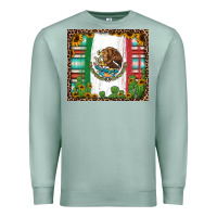 Seafoam mexican flag background with cactus and sunflower tumbler Premium Sweatshirt - Jasminsmagicworld