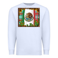 White mexican flag background with cactus and sunflower tumbler Premium Sweatshirt - Jasminsmagicworld