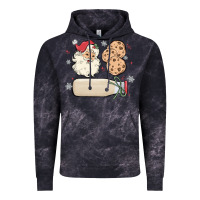 Cloud Black custom milk and cookies with santa Vintage Hoodie - MaliasSmallBusiness
