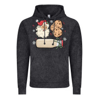 Vintage Black custom milk and cookies with santa Vintage Hoodie - MaliasSmallBusiness