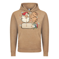 Vintage Coffee custom milk and cookies with santa Vintage Hoodie - MaliasSmallBusiness