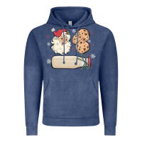 Vintage Denim custom milk and cookies with santa Vintage Hoodie - MaliasSmallBusiness