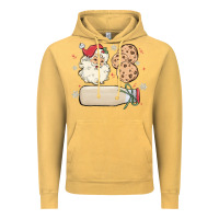 Vintage Mustard custom milk and cookies with santa Vintage Hoodie - MaliasSmallBusiness