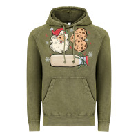 Vintage Olive custom milk and cookies with santa Vintage Hoodie - MaliasSmallBusiness