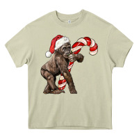 Mossy Christmas Candy Cane Baby Gorilla Heavy Core Tee - LillyAllenDesigns