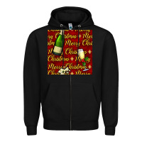 Black merry christmas champagne seamless pattern Zipper Hoodie - BundleAndBundleShop