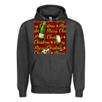Charcoal Heather merry christmas champagne seamless pattern Zipper Hoodie - BundleAndBundleShop